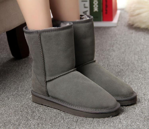 Lady Female Leather Boot girl Waterproof Shoes Flat Casual-BS00935-Veeddydropshipping