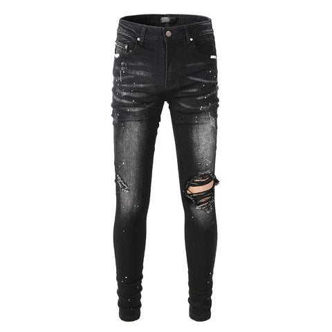 Fashion Style Slim Fit Painted Cut The Knee-MF00664-Veeddydropshipping