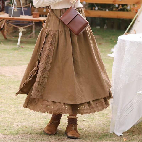 Layers Princess Lace Patchwork Boutique Skirt-WF00442-Veeddydropshipping