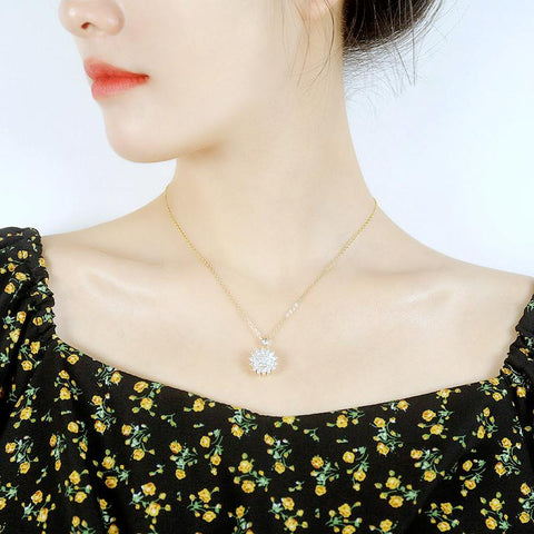 Sunflower Pendant Necklace for Women Jewelry Luxury-JW01192-Veeddydropshipping