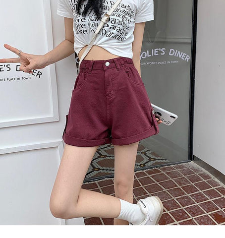 Vintage Cargo Jeans Women Shorts-WF00639-Veeddydropshipping
