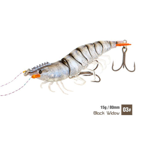 Double Three Hooks Shrimp Baits Luminous Squid Lure Bottled Lifelike Swimbait -OS00463-Veeddydropshipping