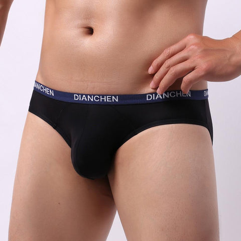 Briefs Solid Thin Breathable Briefs Bulge Pouch Underpants Man See-MF01694-Veeddydropshipping