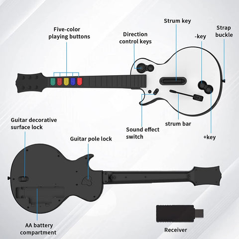 DOYO Wireless Guitar Hero Controller for PC PS3 Compatible With Clone-CE01319-Veeddydropshipping
