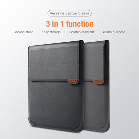 Laptop Sleeve Bag with Stand PU Leather-Veeddydropshipping