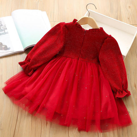 Kids Girls Thick Party Dresses Children Christmas Princess Dress-Veeddydropshipping