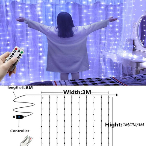3M USB LED Curtains Festoon Led Light Garlands Christmas Lights Ramadan-TI00918-Veeddydropshipping