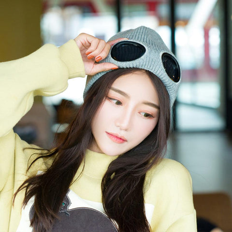 Outdoor Keep Warm Cycling Protective Ski Cap Multifunctional Sports With Sunglasses -OS01092-Veeddydropshipping