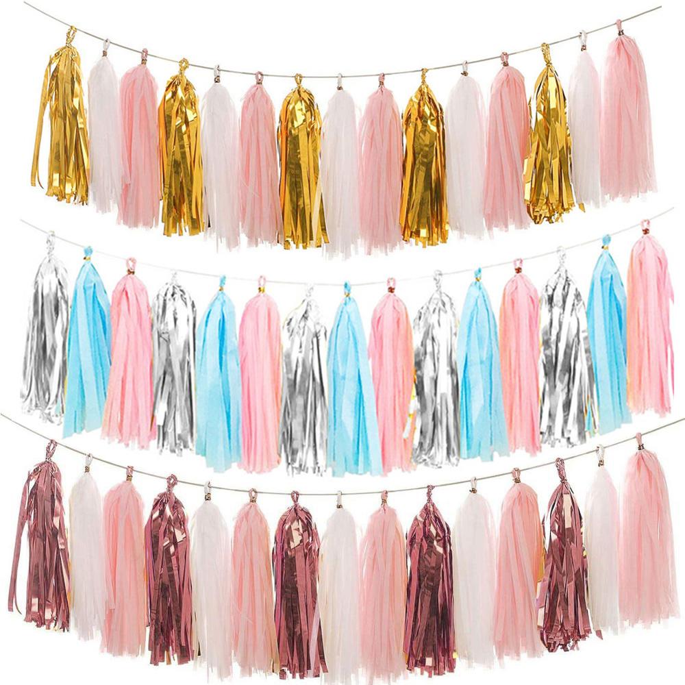 Iridescent DIY Tissue Paper Tassel Garlands-HA00587-Veeddydropshipping