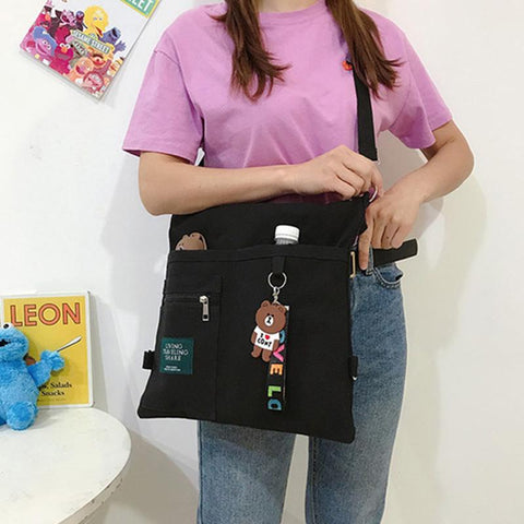 Capacity Simple Cute Student Shopper School Backpacks For Women-BS00071-Veeddydropshipping