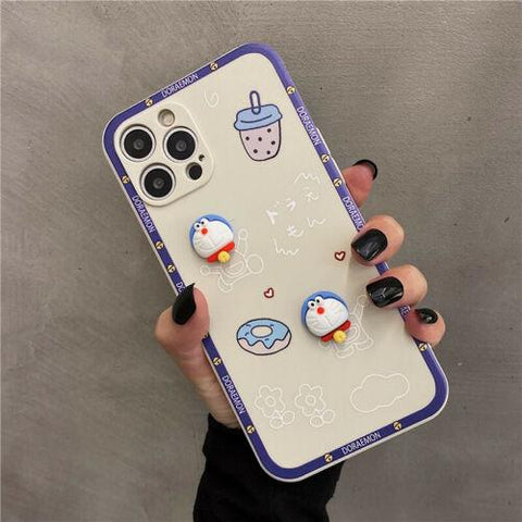 Cute 3D Anime Doraemon Phone Case Silicone Protective Case For Iphone 11/12/13-PA00159-Veeddydropshipping