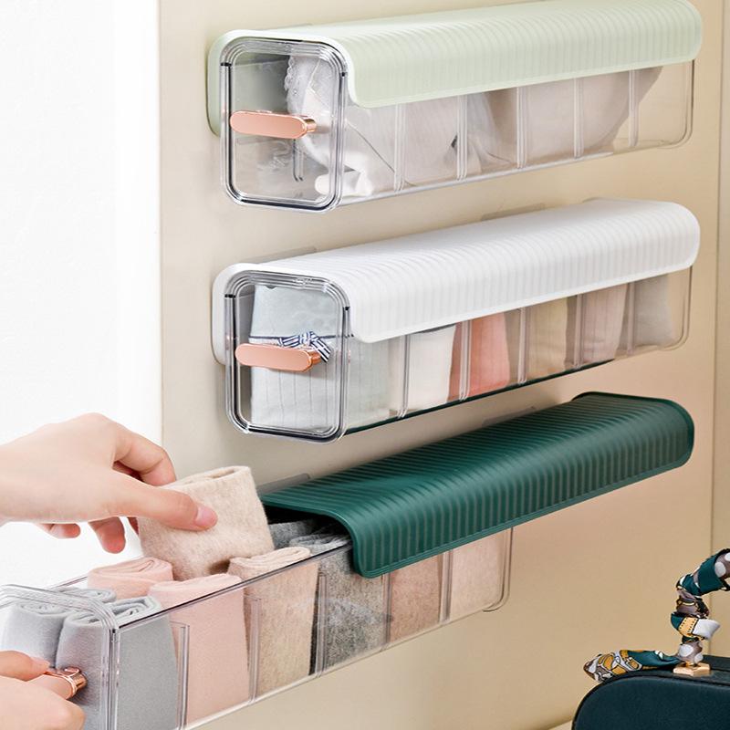 Wall-Mounted Storage Box Underwear Panties Socks Data Cable Closet Organizer Multifunction 6 Grids-PA00878-Veeddydropshipping