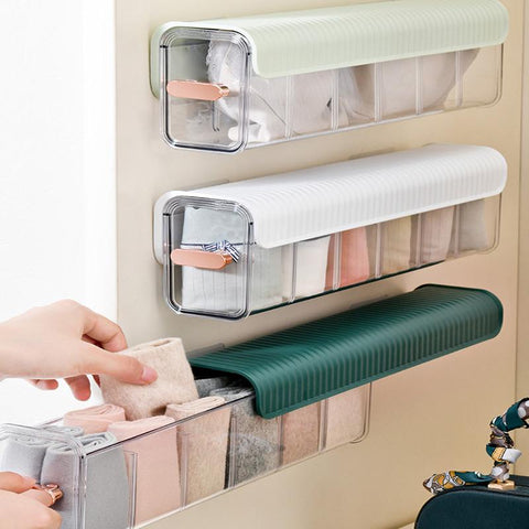 Wall-Mounted Storage Box Underwear Panties Socks Data Cable Closet Organizer Multifunction 6 Grids-PA00878-Veeddydropshipping