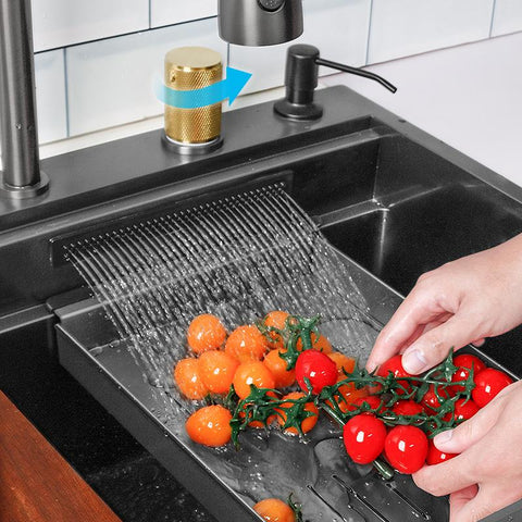 Waterfall Kitchen Sink Large Single Slot-TI00625-Veeddydropshipping
