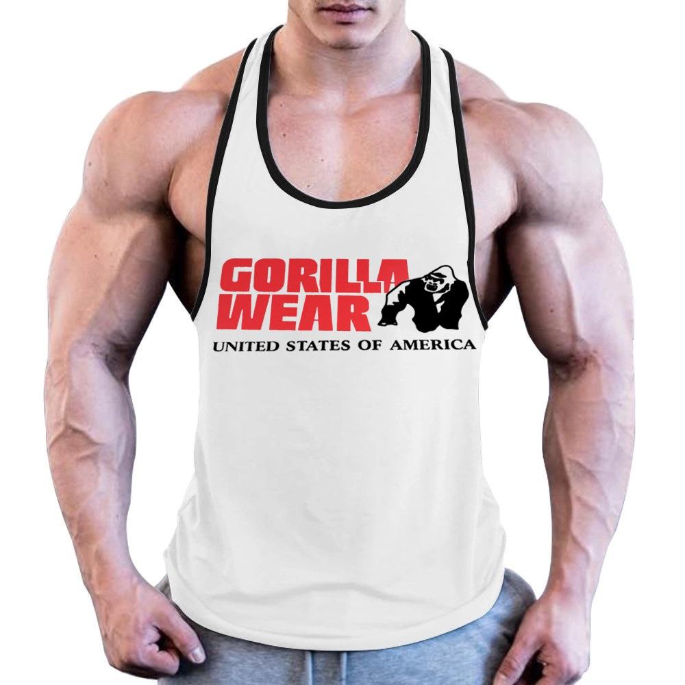 Fitness Tank Top GYM Summer Cotton Sweat-absorbing Code Wide Shoulder Print-Veeddydropshipping
