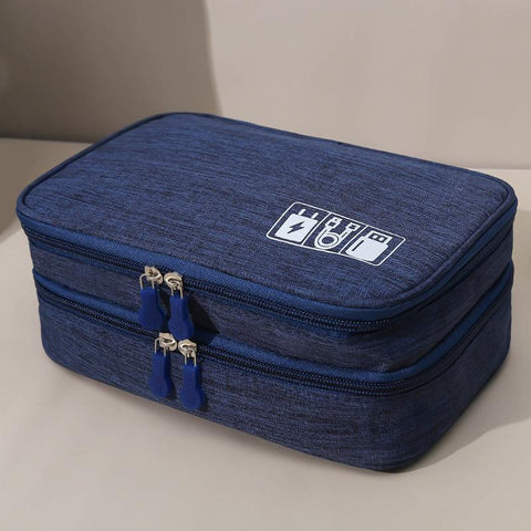 3 Tier Portable Wire USB Line Holder Bag Travel Power Bank Earphone Line Organizer Box-PA00916-Veeddydropshipping