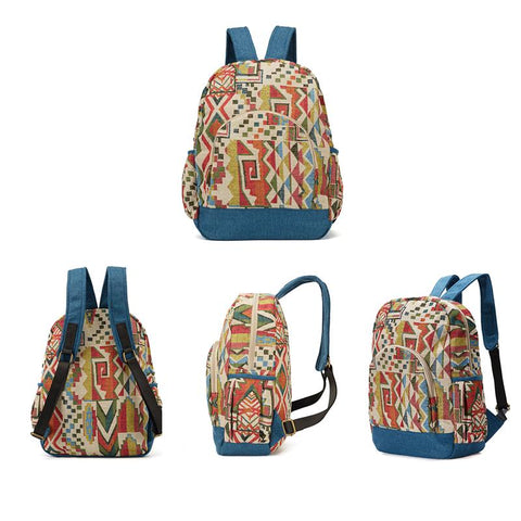 Women Bohemian Style Backpacks Quality Fabric Daypack Rommy-BS00003-Veeddydropshipping