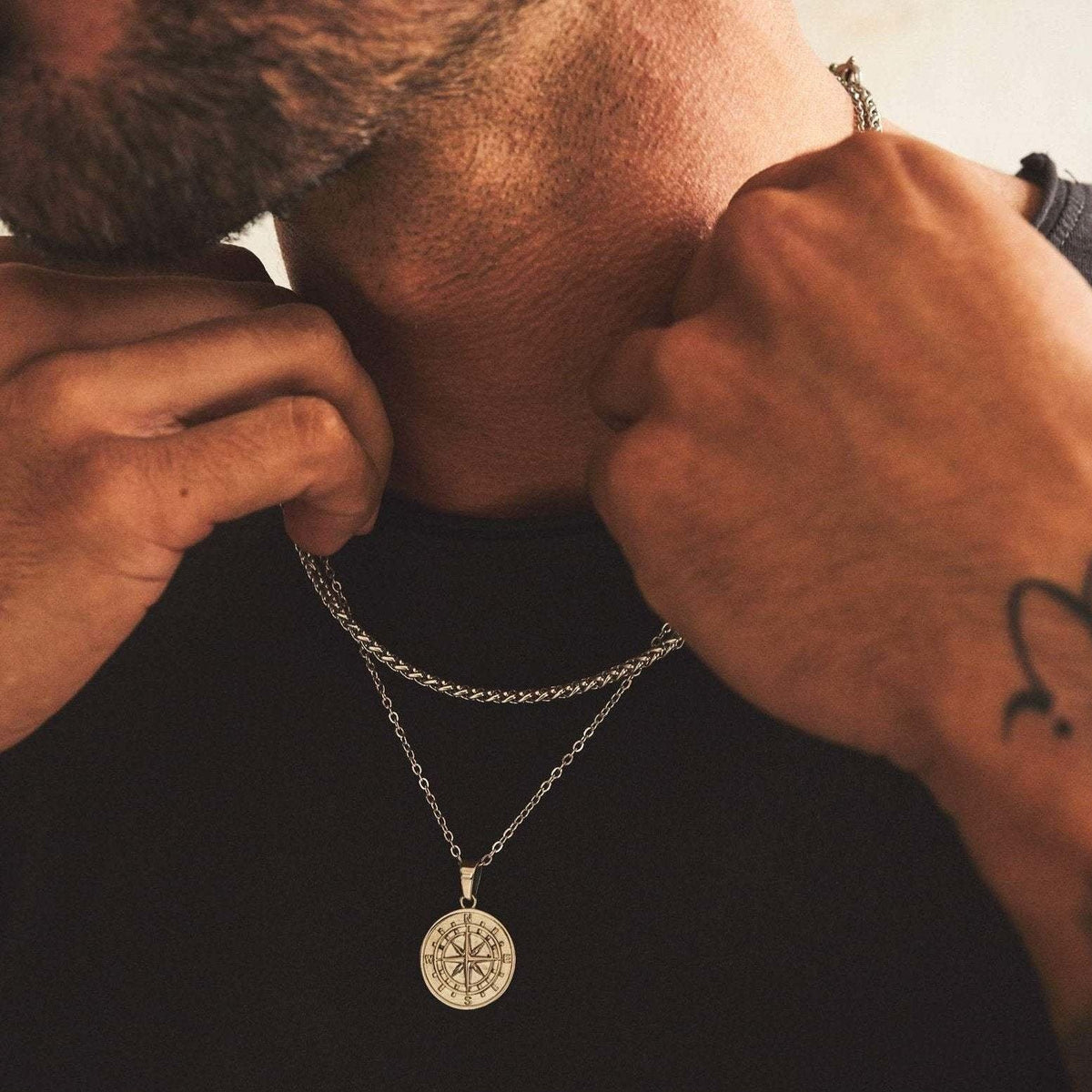 Necklaces  Pendant, Stainless Steel Cuban Figaro Wheat -JW01265-Veeddydropshipping