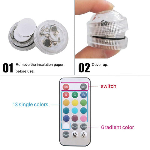 IP68 Waterproof Battery Operated Multi Color Submersible LED Underwater-TI00963-Veeddydropshipping