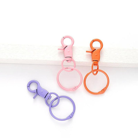 Colorful Dog Buckle  Round Key Ring DIY Jewelry Making Key Ring -JW01651-Veeddydropshipping