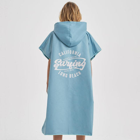 Microfiber Poncho Towel Surf Beach Wetsuit Changing Bath Robe with Hood-OS00161-Veeddydropshipping