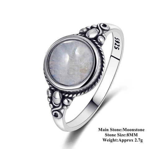 Natural Moonstone For Men Women 925 Sterling Silver Jewelry Ring -JW00057-Veeddydropshipping