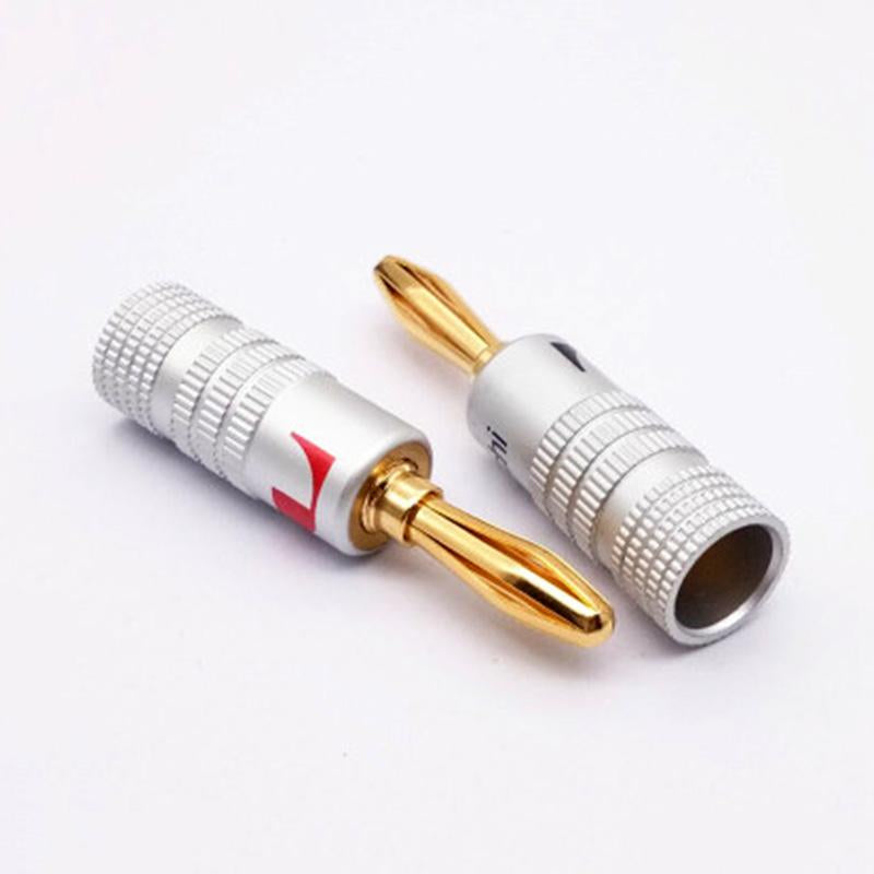 Gold-plate Copper Banana Plug No Welding 4MM Banana Head Sound Horn Wire Plug-CE00147-Veeddydropshipping