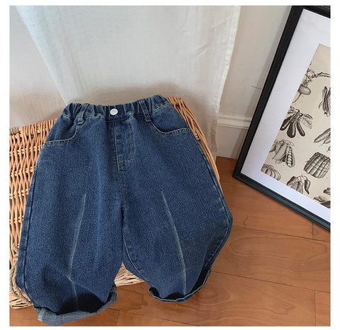 Boys fashion white line straight Jeans 2-7 Years Children loose all-match-TB01251-Veeddydropshipping