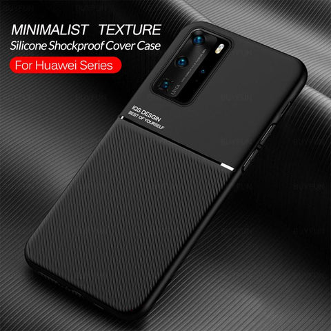 Silicone Car Magnetic Holder Case For Huawei P40 Pro P20 P30 Lite Light Hauwei-PA00269-Veeddydropshipping