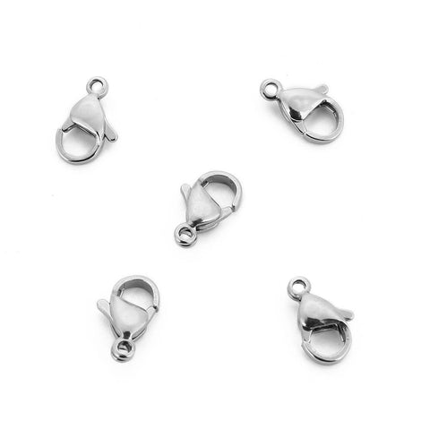 Stainless Steel Polished Tone Lobster Connector DIY Jewelry Findings-JW01601-Veeddydropshipping
