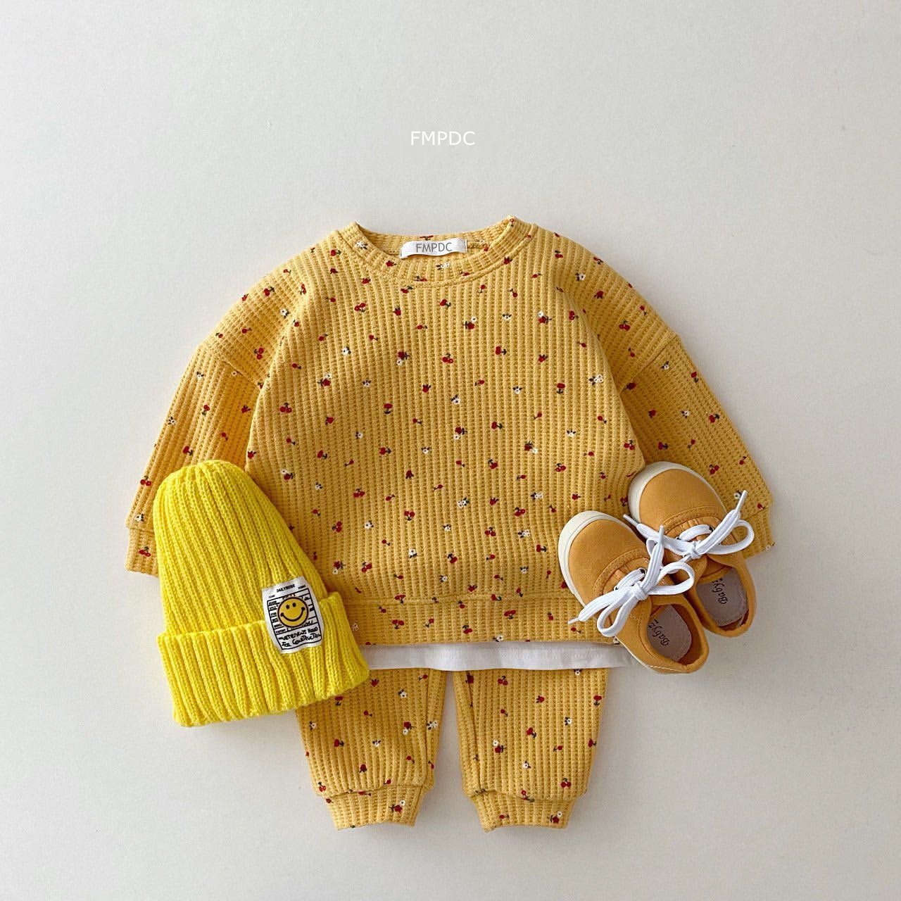 2022 New Toddler Kids Waffle Cotton Clothes Set Many Fruits Print-Veeddydropshipping-3