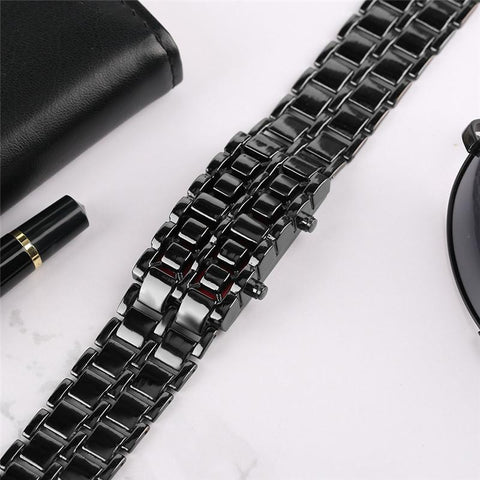 Fashion Black Full Metal Digital Watch Men Watches-JW00758-Veeddydropshipping