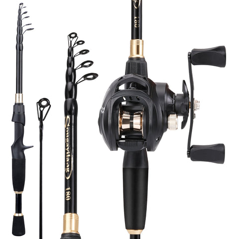 Casting Fishing Rod and Reel Combo 1.8-2.4m Carbon Fiber Fishing Rod and 8.1:1 Gear-OS00414-Veeddydropshipping