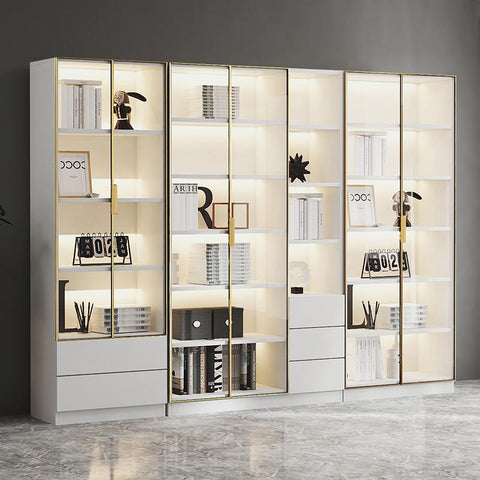 Dust-Proof Bookcase with Glass Door Cabinet-HA01572-Veeddydropshipping
