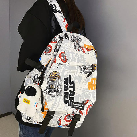 School Bag Women Graffiti College Backpack Men Travel Book Girl-BS00331-Veeddydropshipping