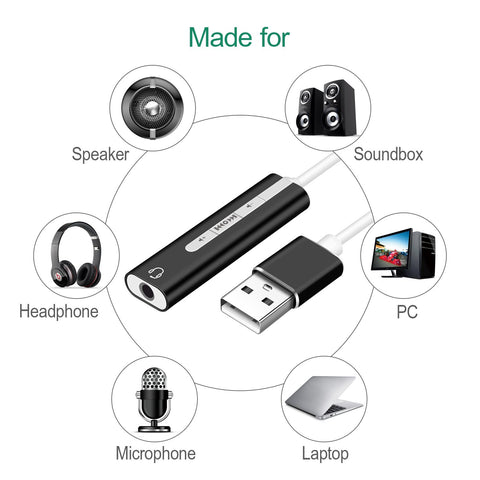 External Sound Card  Jack Audio Microphone Headphone Adapter-CO00157-Veeddydropshipping