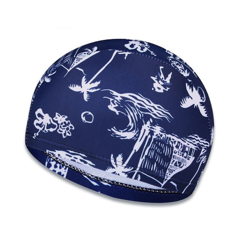 New Printed Men Swimming Cap Women Long Hair Swim Pool Hat Sports Adults -OS00032-Veeddydropshipping