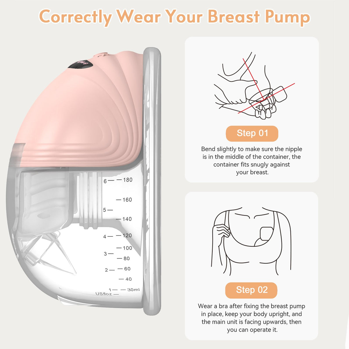 Portable Electric Breast Pump Wearable for Breastfeeding Hands Free 3-TB00631-Veeddydropshipping