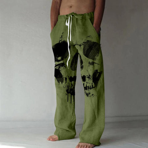 Straight Trousers 3D Print Elastic Drawstring Design-MF00354-Veeddydropshipping