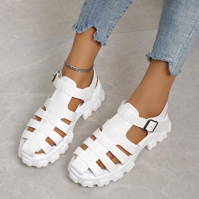 Bottom Roman Womens Sandals Buckle Womens Shoes Non-slip-BS00823-Veeddydropshipping