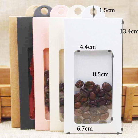 30PCS color cardboard jewelry  display window hanger box -JW01678-Veeddydropshipping