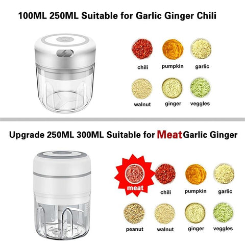Mini Electric Garlic Chopper Mincer USB Charging Ginger-HA01944-Veeddydropshipping
