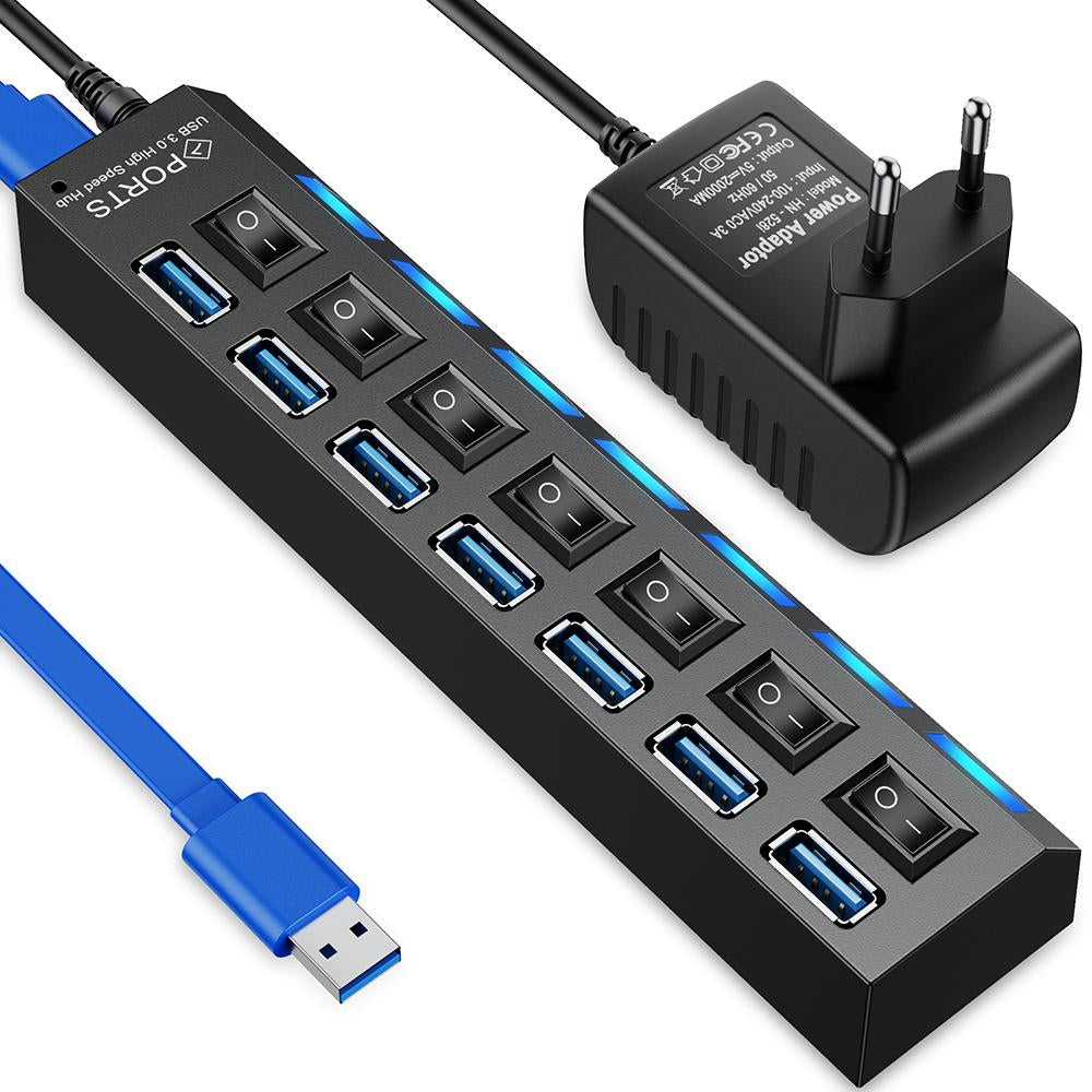 USB Multi USB Splitter Use Power Adapter Multiple Expander-CO00033-Veeddydropshipping