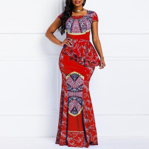 Ankara Style Clothes Women African Dresses-WF01523-Veeddydropshipping