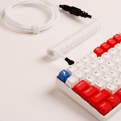 Custom Paracord Coiled Mechanical Keyboard Usb Data Cable GX16 -CE00013-Veeddydropshipping