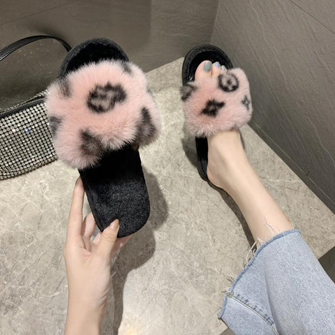 Home High and Low Hair Open Cotton Slippers-BS01083-Veeddydropshipping