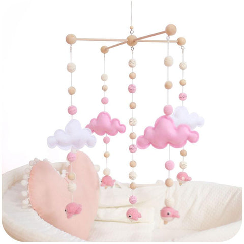 1Set Baby Hanger Baby Mobile Crib Hanger Frame Bed bell wooden-TB00547-Veeddydropshipping