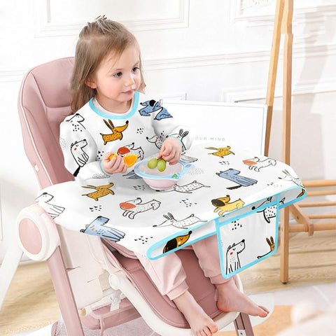 Weaning Bib Attaches &amp; Fully Cover to Baby Highchair Long Sleeves-Veeddydropshipping-5
