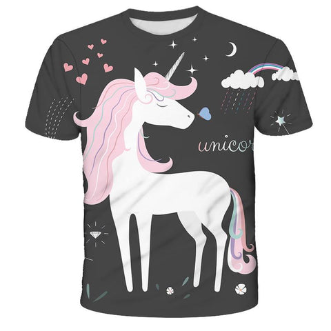 Unicorn Casual T Shirt For Boys Print Children Boys 3D T Shirt Summer Kids-TB00950-Veeddydropshipping