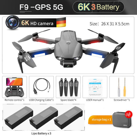 F9 GPS Mini Drone 6K Dual HD Camera 5G Professional Aerial Photography RC Helicopter-TB01414-Veeddydropshipping